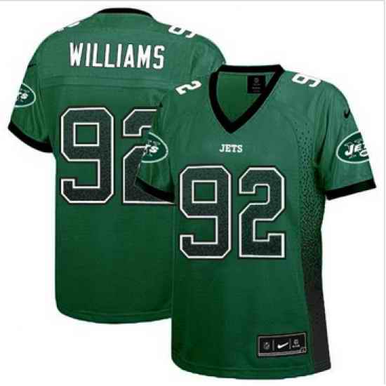 Women Nike Jets #92 Leonard Williams Green Team Color Stitched NFL Elite Drift Fashion Jersey